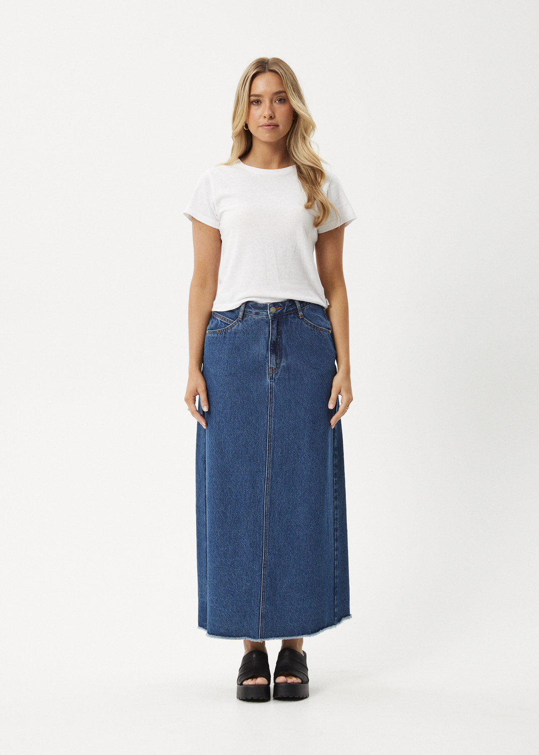 Afends Chichi- Denim Midi Skirt