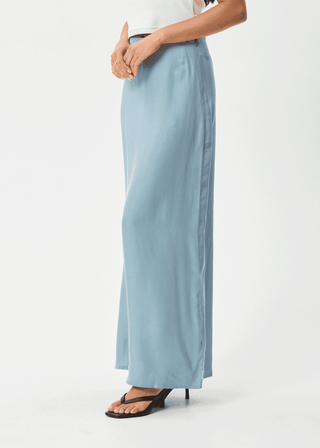 AFENDS Grace Cupro Maxi Skirt - Ether Blue