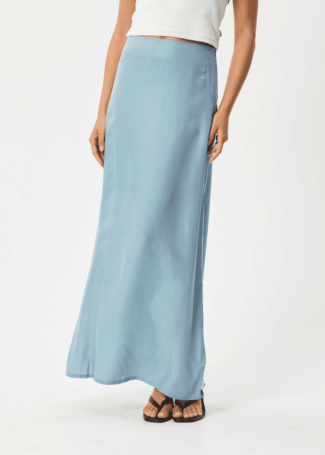 AFENDS Grace Cupro Maxi Skirt - Ether Blue