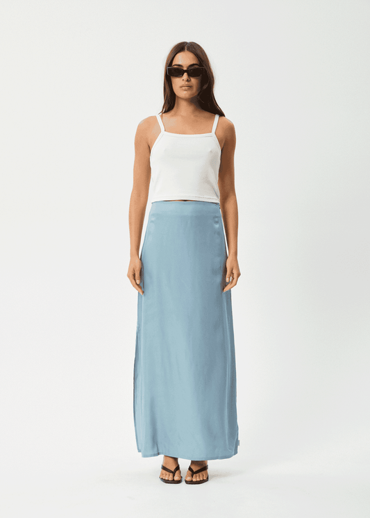 AFENDS Grace Cupro Maxi Skirt - Ether Blue