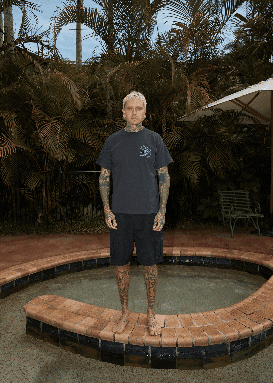 AFENDS Cosmic Con Heavyweight Boxy Tee - Stone Black