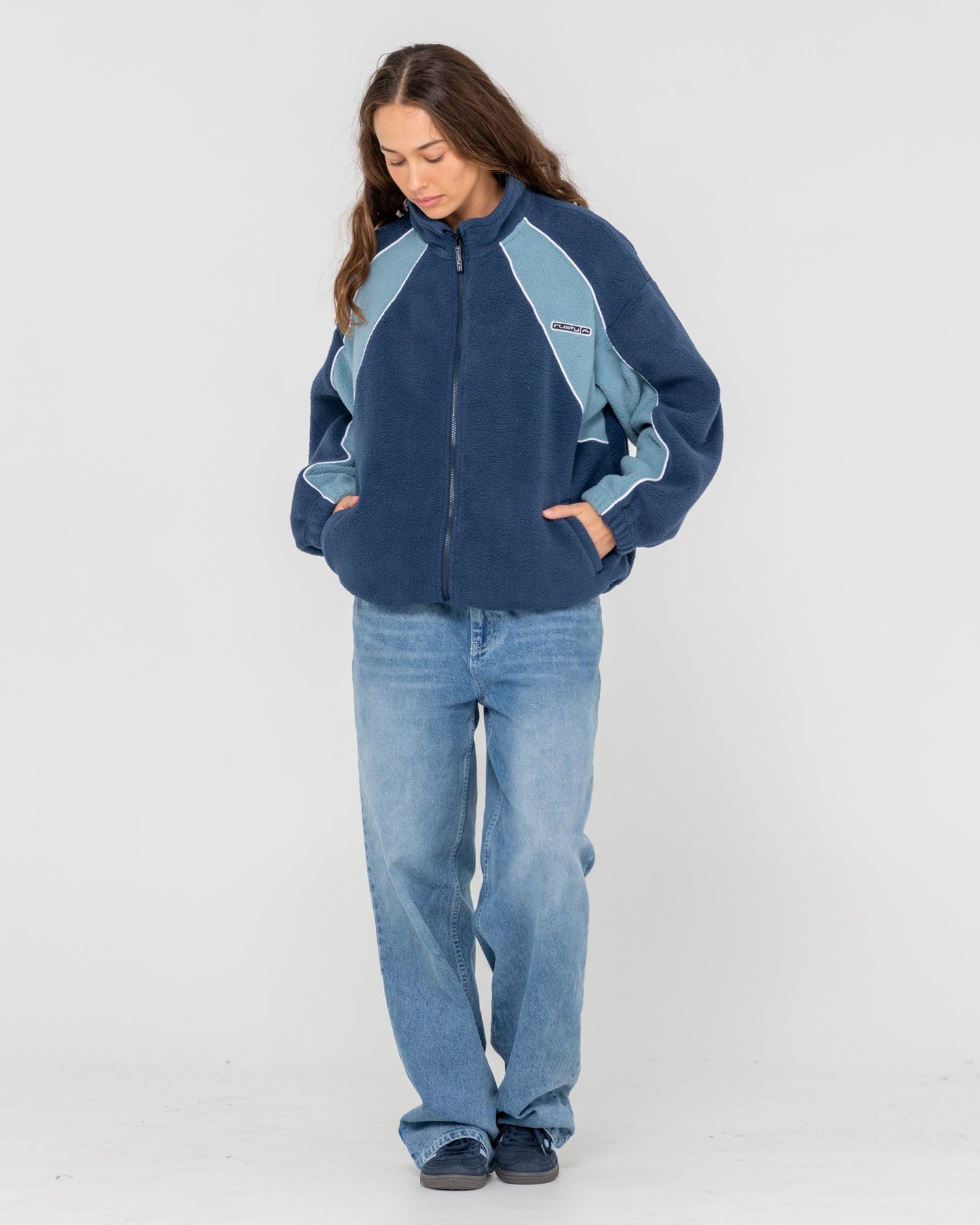 Rusty Two Tides Zip Through Sherpa Fleece