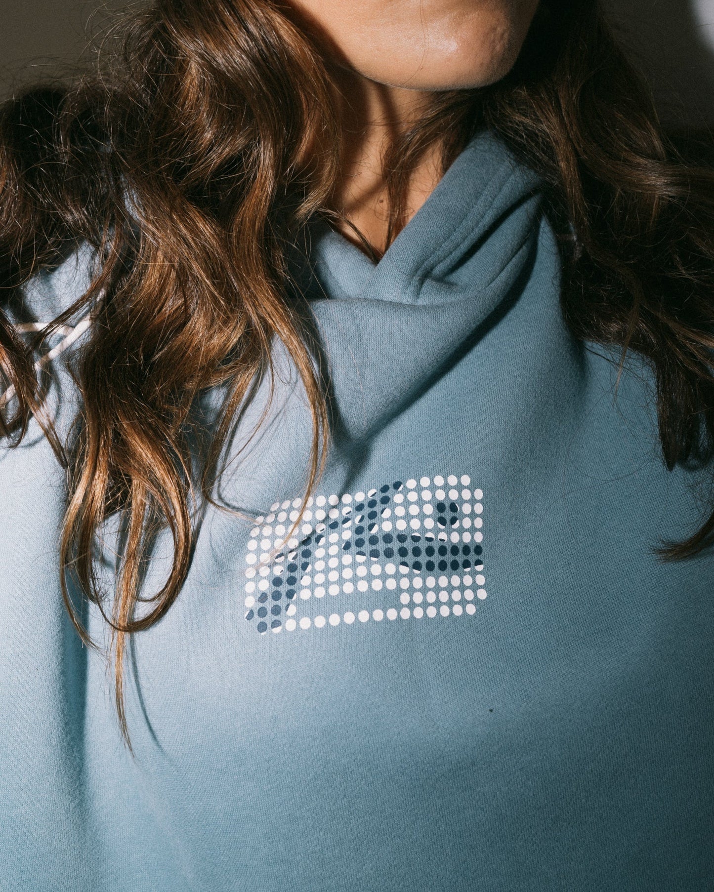 Rusty Digi oversized hooded fleece - glacier blue