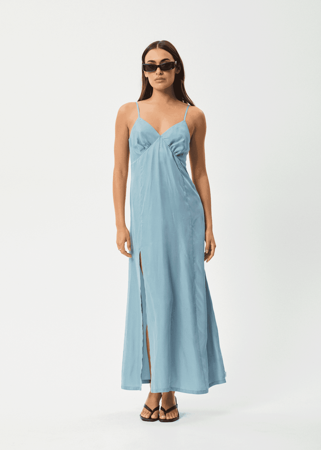 AFENDS Delia Cupro Maxi Dress - Ether Blue