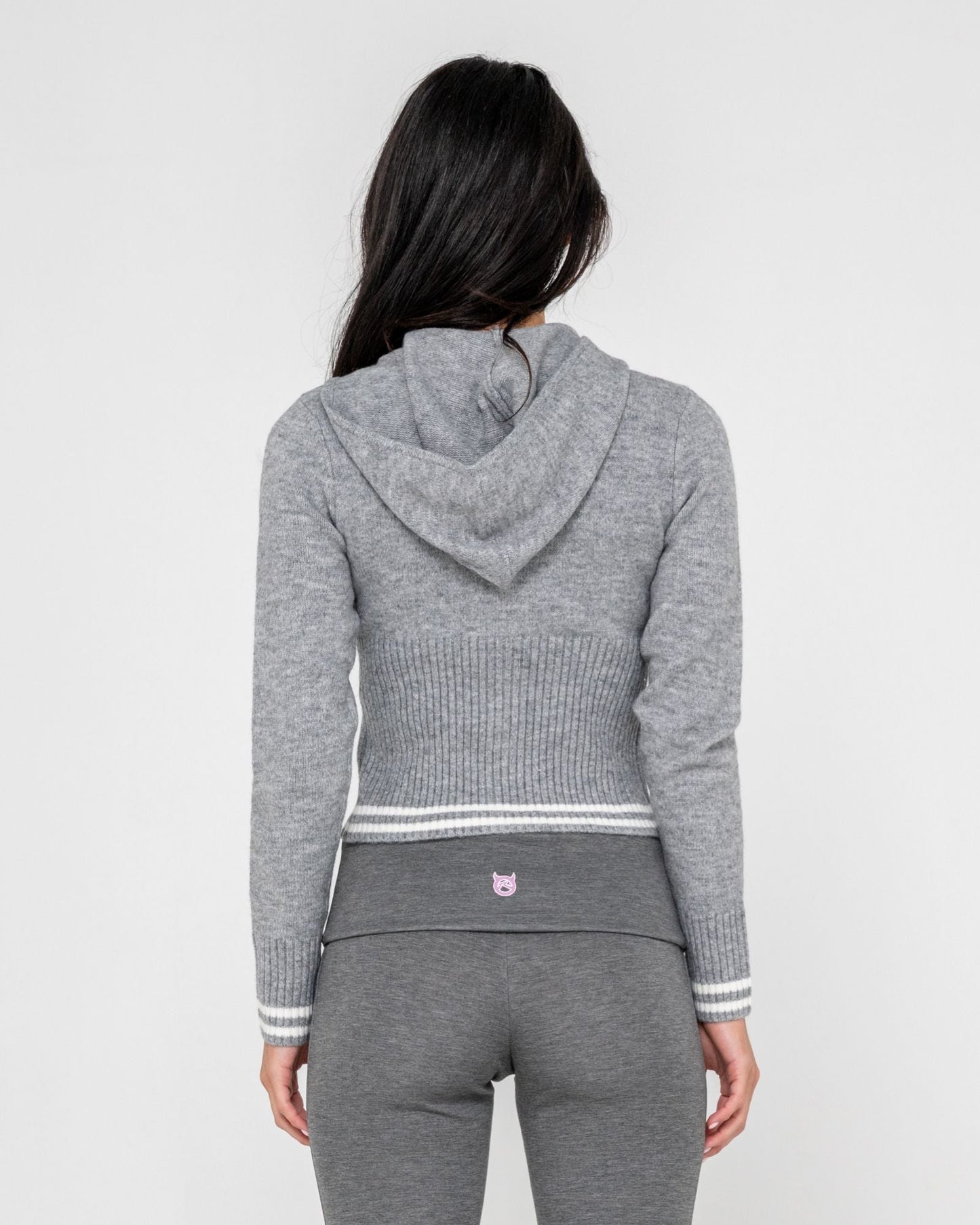 Devil Girl Knitted Zip Through Hood