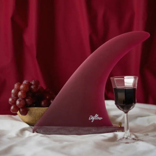 Deflow cream 9.75" longboard fin - burgundy