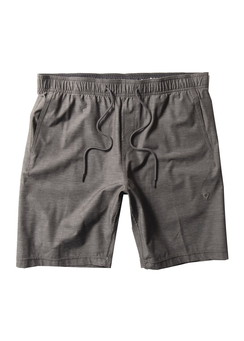 Vissla Hemp No See Ums Eco 18" Elastic Walkshort in brown, front view.
