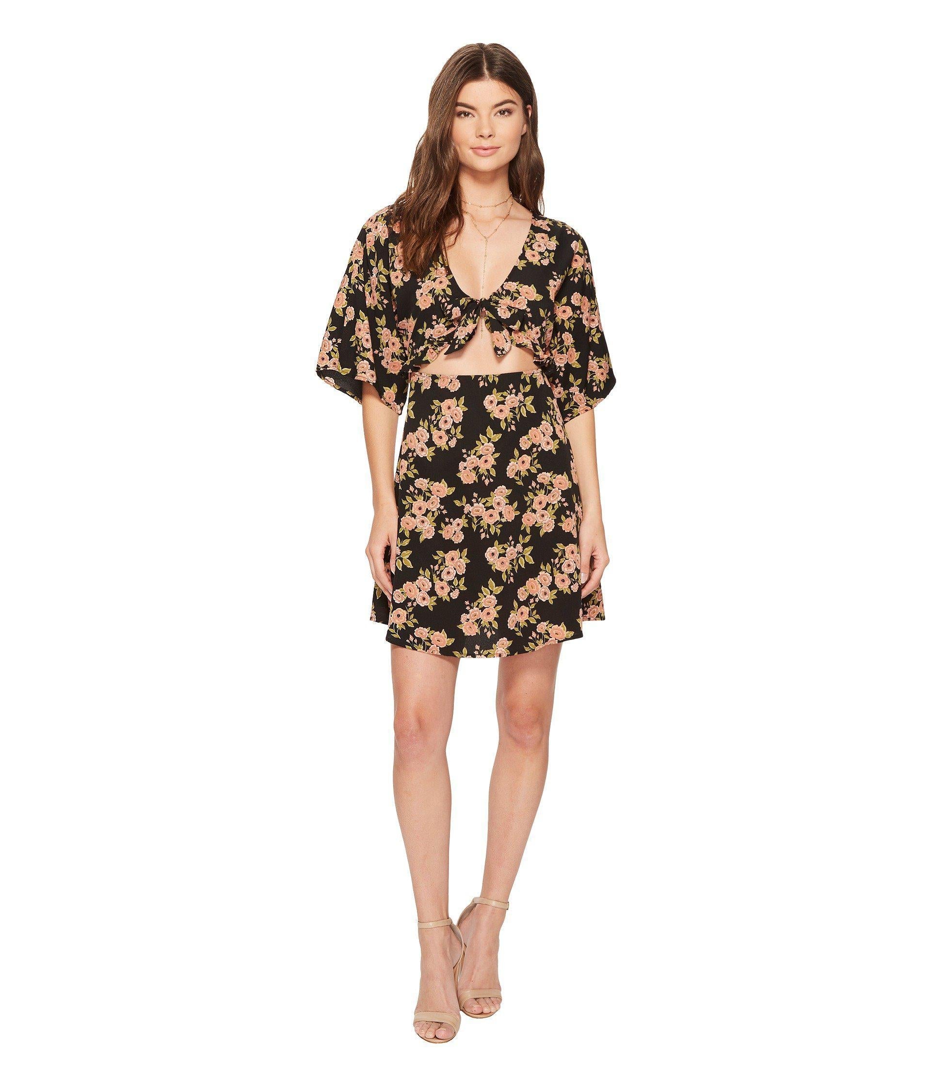 Amuse society Floral Envy Dress - black