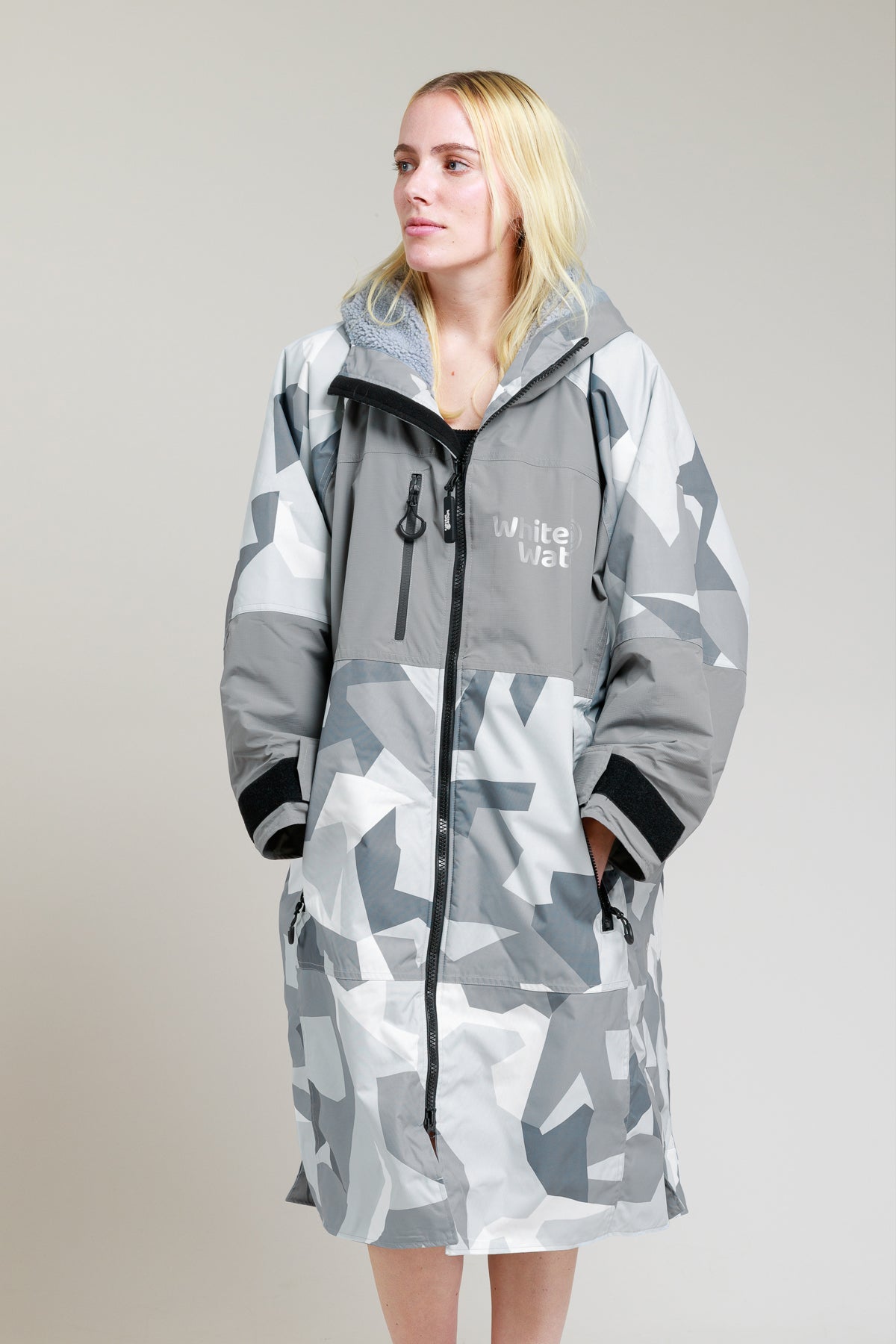 White Water Adults Hard Shell Robe - Arctic Camo/Grey