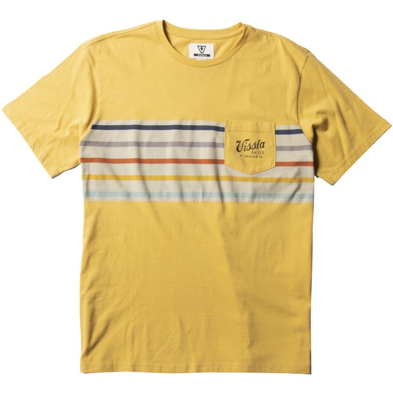 Vissla Low Five Pocket Tee in Ale color with stripes