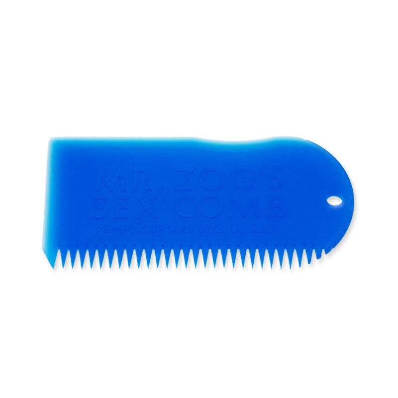 Blue Sexwax Wax Comb designed for effective surfboard wax removal.