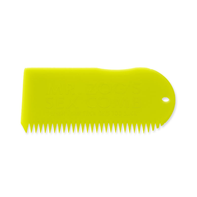 Yellow Sexwax Wax Comb for maintaining surfboard wax application.