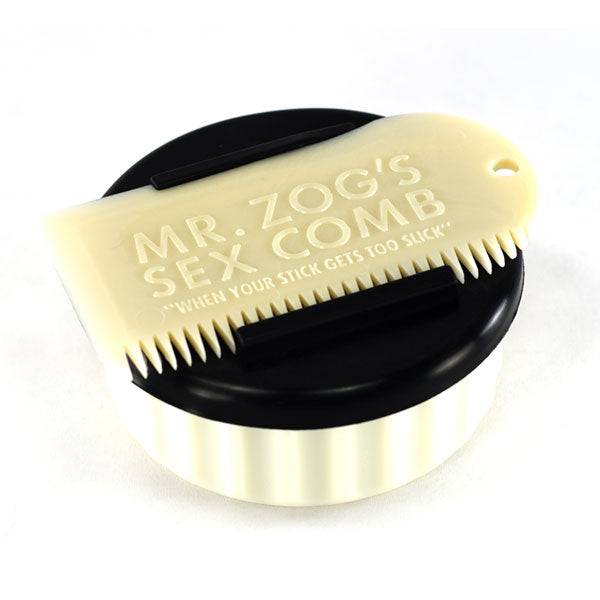 Black Sexwax wax container with white comb for surfboard maintenance.