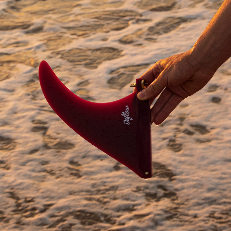 Deflow Mini Cream longboard fin 7" - burgundy