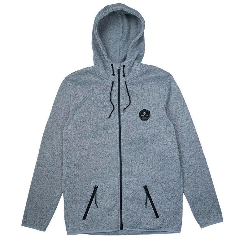 Vissla Shepen Zip Hood Fleece in Grey Heather