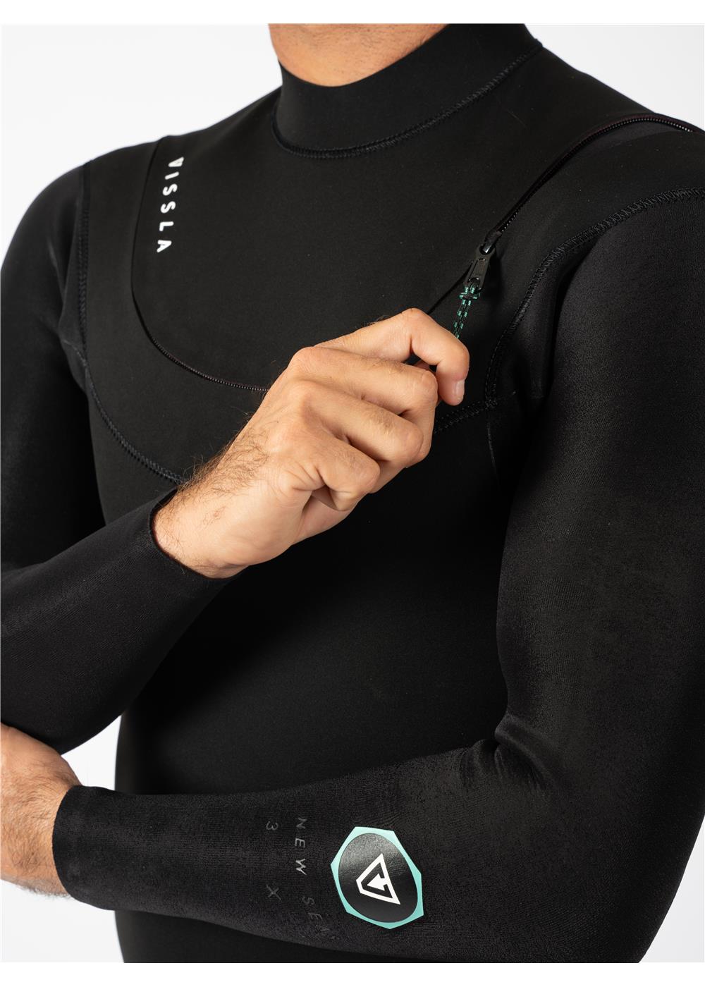 Vissla  New Seas 3-2 V-Zip Wetsuit, GRA