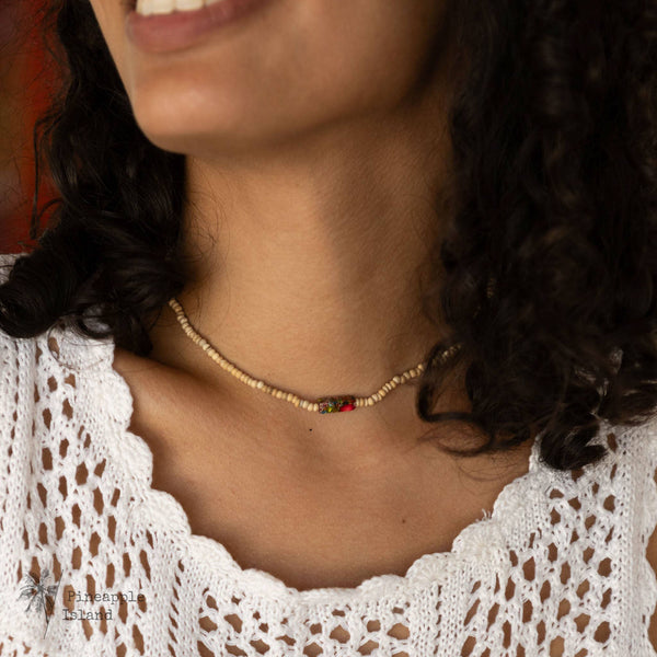 Pineapple island Hapuna Beach Beaded Surfer Necklace