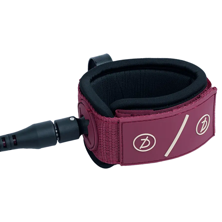 Deflow 6ft 6mm comp leash burgundy