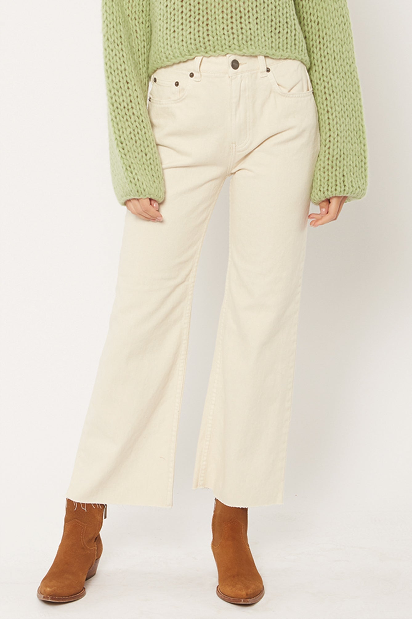 Amuse Society Gabi crop flare denim pant - vintage indigo