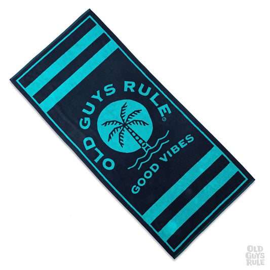 Old Guys Rule 'Good Vibes' Beach Towel