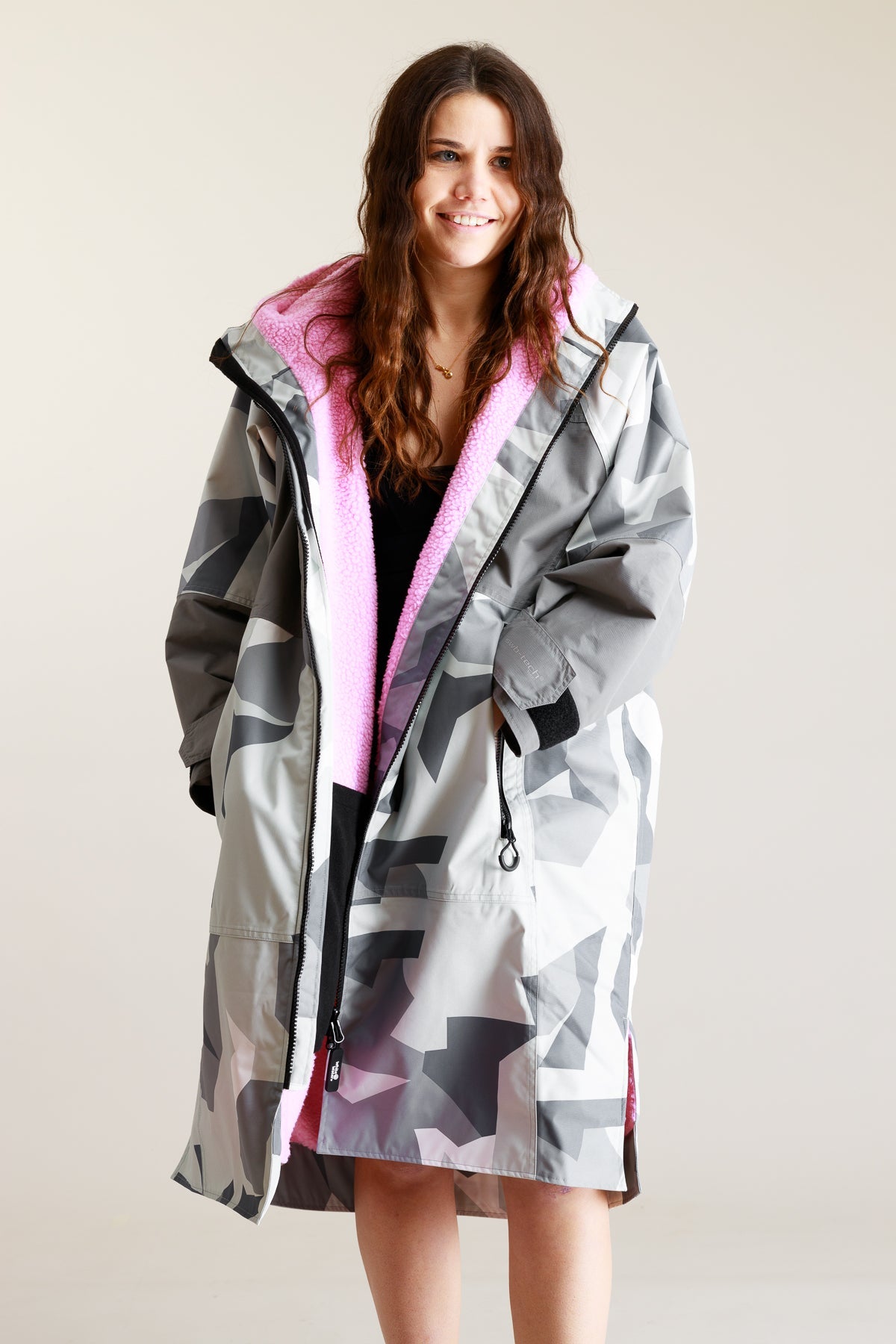 White Water Adult Hard Shell Robe - Arctic Camo/Pink