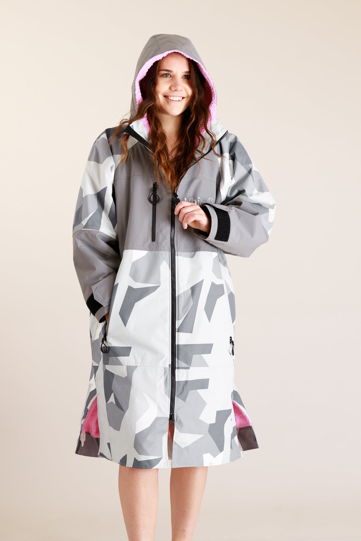 White Water Adult Hard Shell Robe - Arctic Camo/Pink