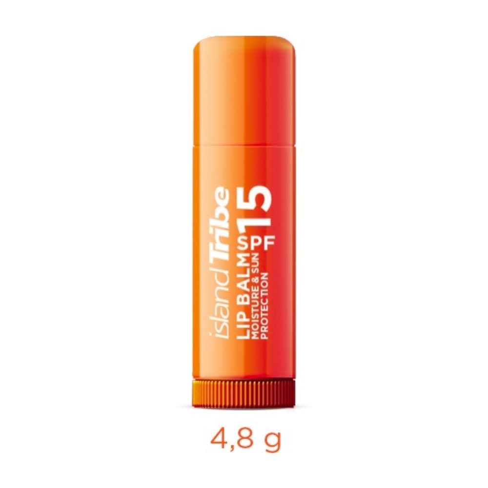 Island Tribe SPF 15 Lip Balm 4.8g for sun protection and hydration.