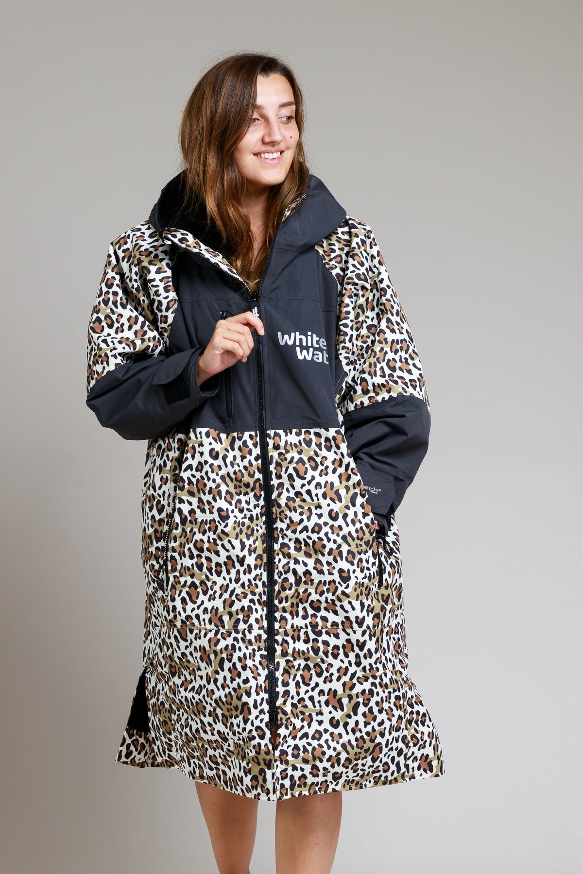 White Water Adults Hard Shell Robe - Leopard Print