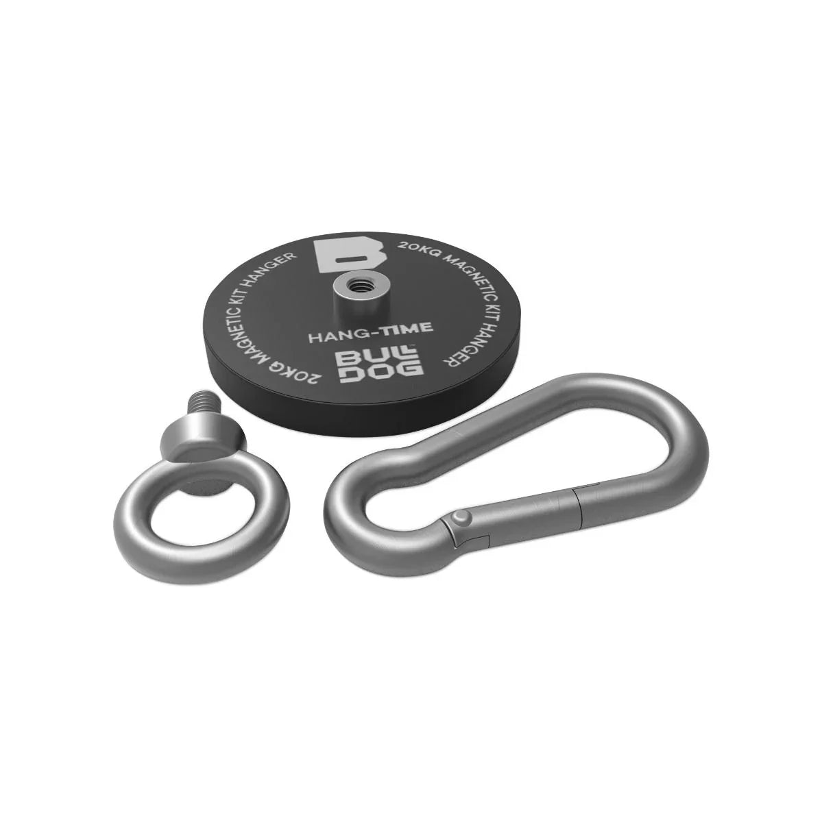 Bulldog Hang Time Magnetic Kit Hanger with carabiner and ring attachment.