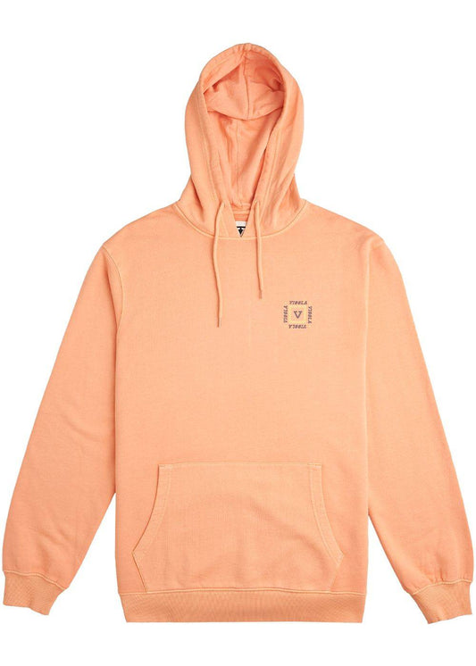 Front view of Vissla Serenade Hood Fleece in bright sulfur with kangaroo pocket.