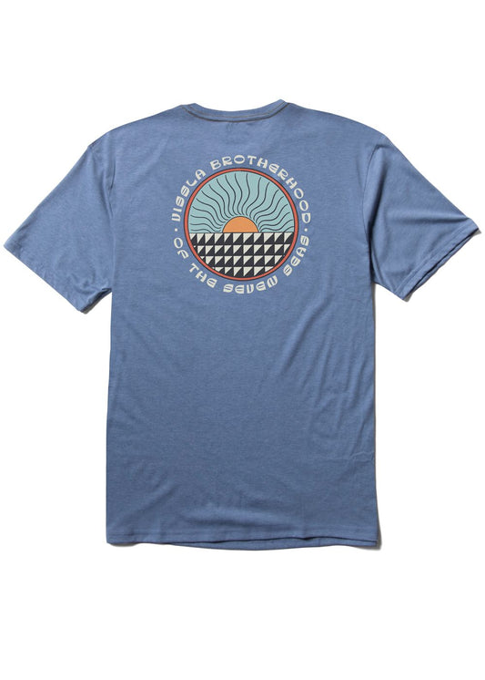 Vissla Surf Check Comp Lite Eco Performance Tee - Harbour Blue Heather