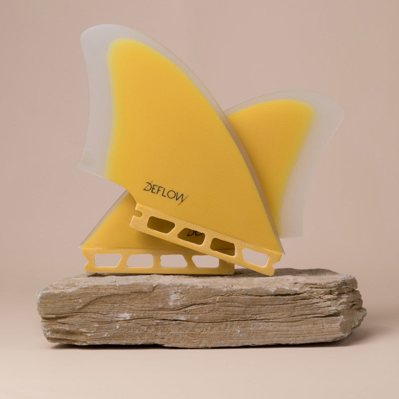 Deflow Palm twin fin - full  tab - mustard