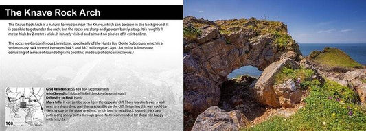 Hidden Gower Destinations Book by Dan Santillo includes The Knave Rock Arch, a natural limestone formation with detailed location and history.