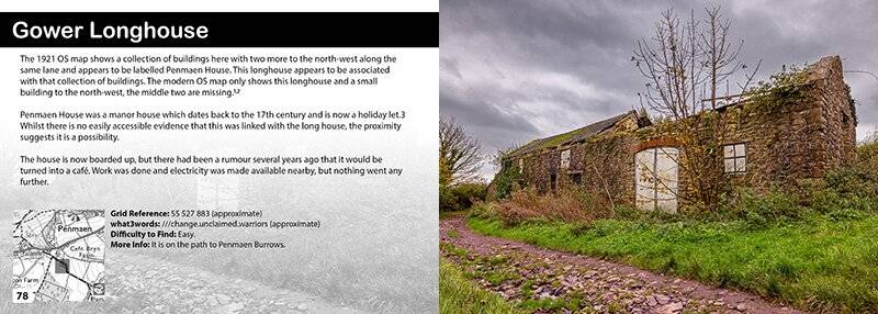 Hidden Gower Destinations Book by Dan Santillo presents Gower Longhouse, a historic stone building with rich local history and walking directions.