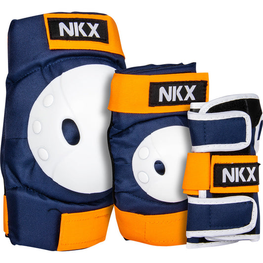 NKX kids 3-Pack Pro Protective Gear - Navy/Orange