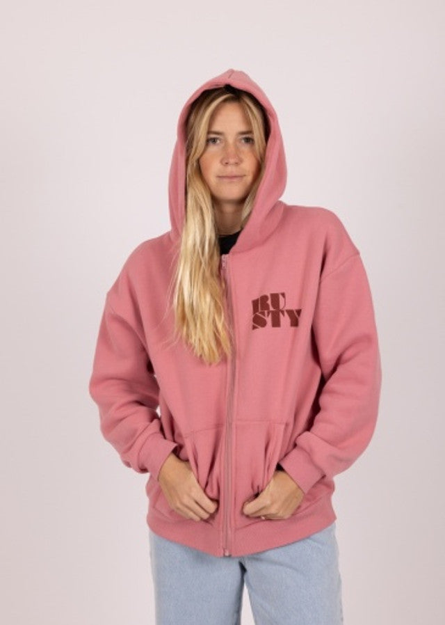 Rusty Alana Oversize Zip Hooded Fleece