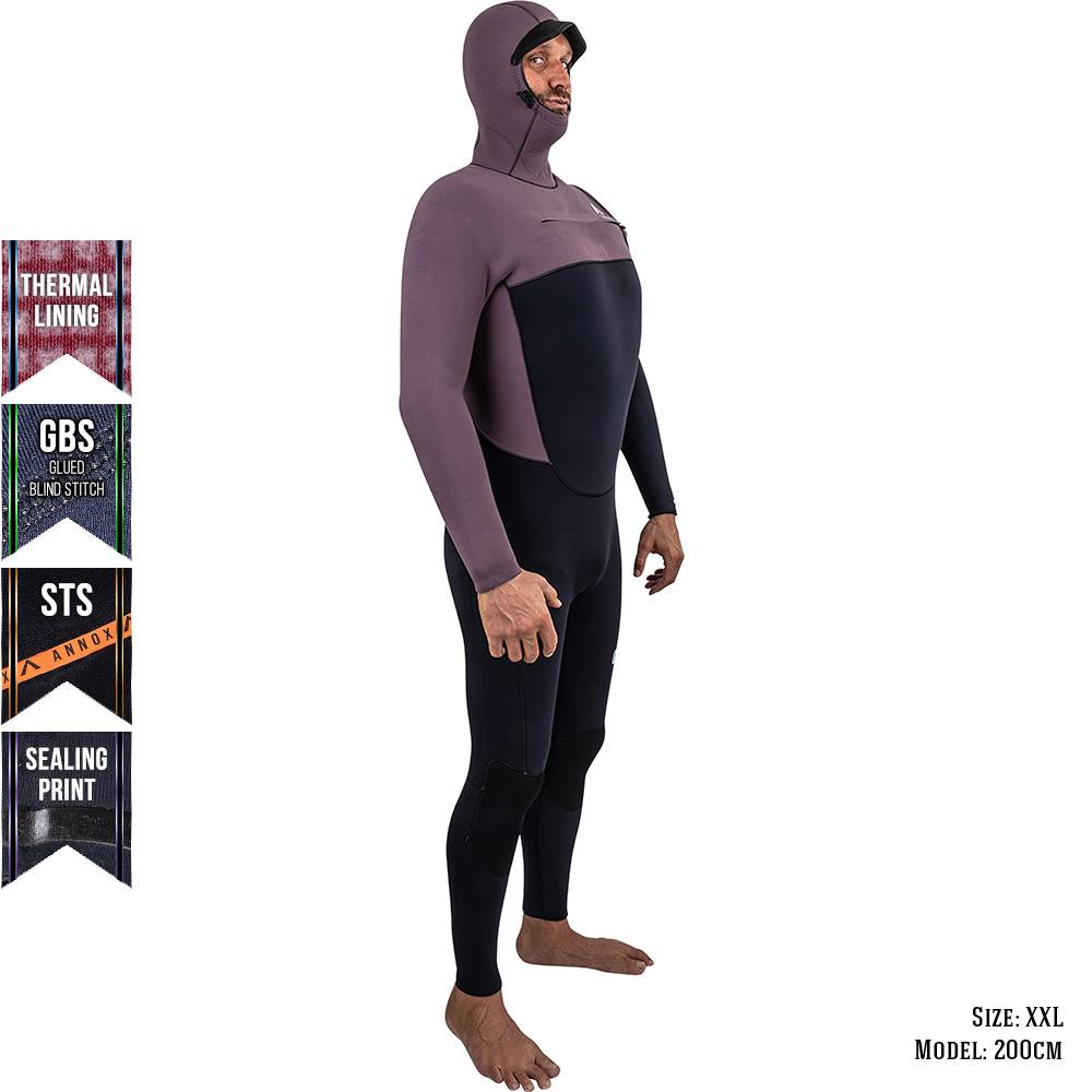 Annox Radical Hooded Wetsuit 6/5/4- burgundy